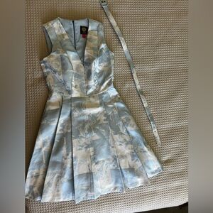 Vince Camuto Light Blue and White Dress